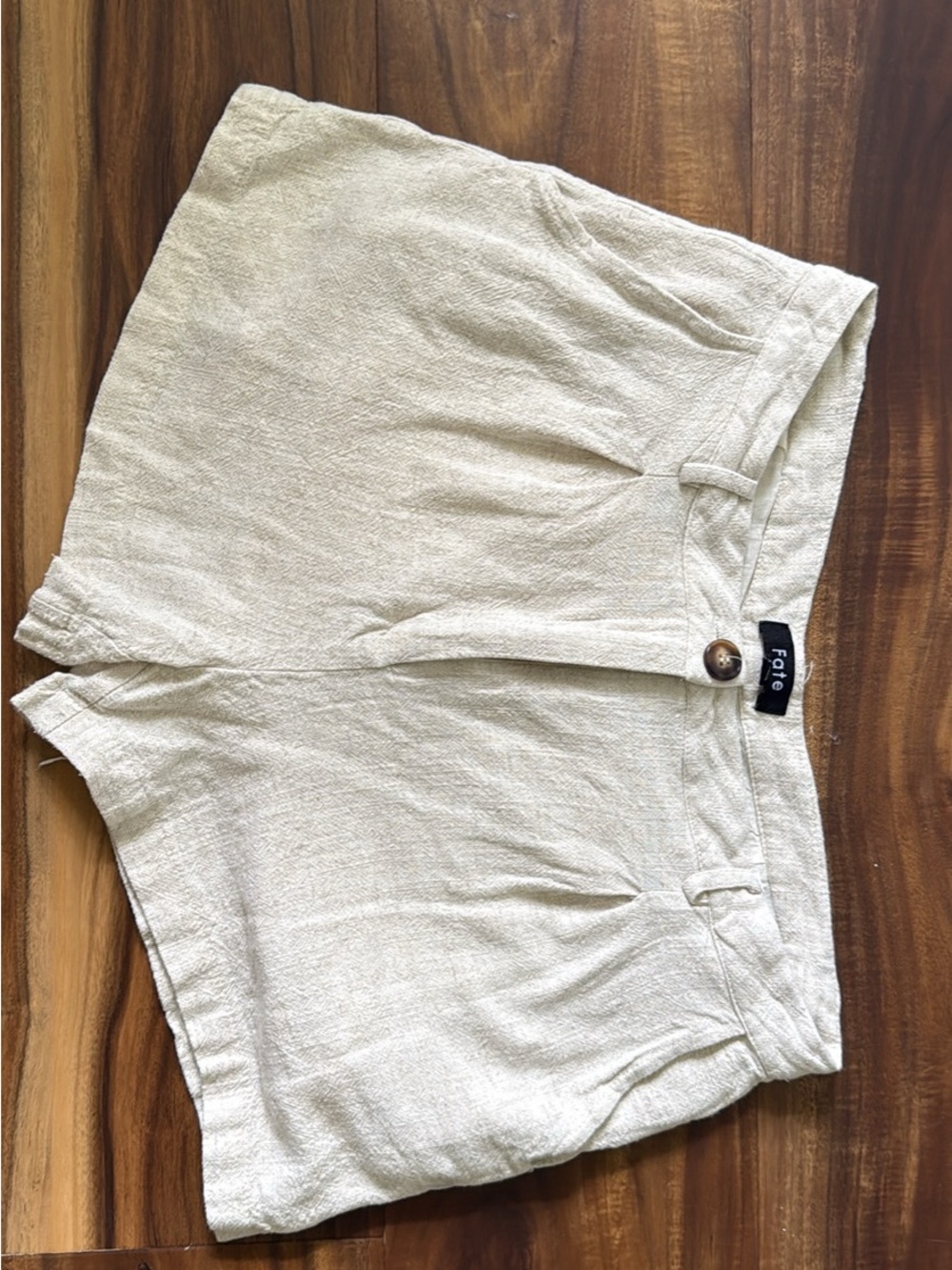 Fate Cream Linen-Blend Shorts